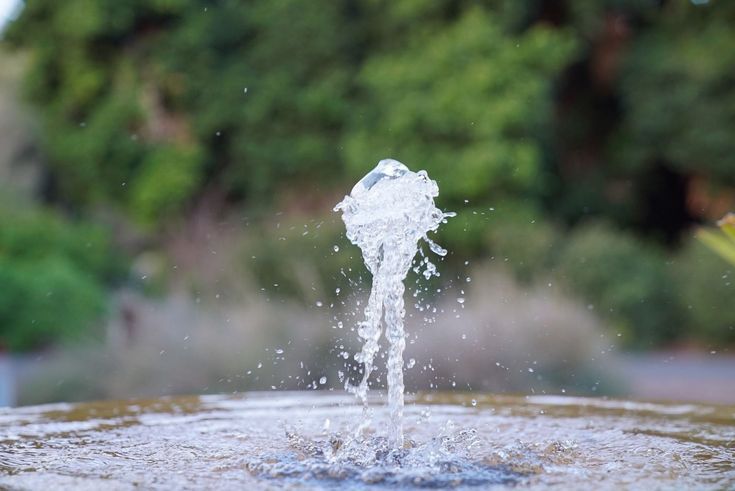 Clean water flowing in nature